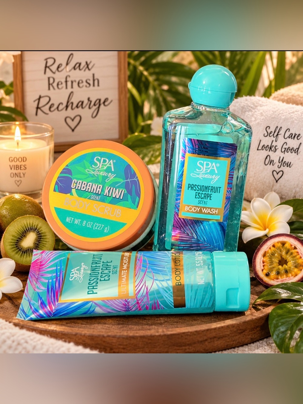 Passionfruit Escape Body Care Set — Turquoise